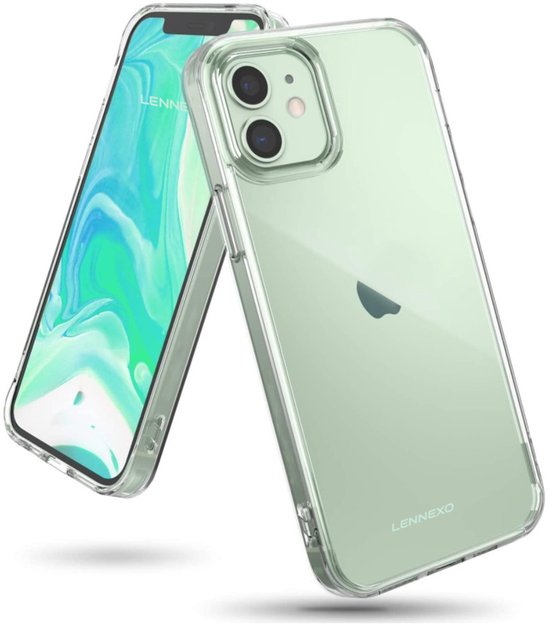 Hoesje en Privacy Screenprotector Combi Geschikt Voor iPhone 12 Mini - Transparant Hoesje + Privacy Glas