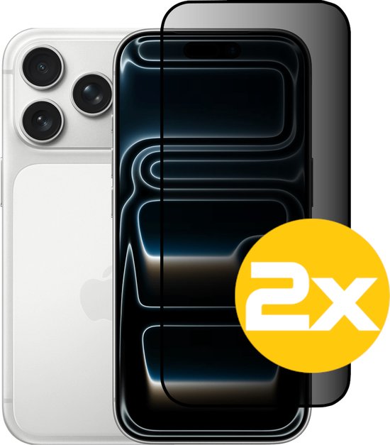 Privacy Screenprotector Geschikt Voor iPhone 17 Pro Max - Volledige Beschermglas - 2 Stuks