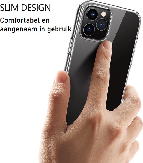 Hoesje en Screenprotector Combi Geschikt Voor iPhone 12 Pro Max - Transparant Hoesje + Premium screenprotector