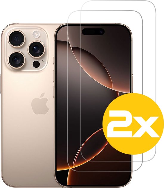 Screenprotector Geschikt Voor iPhone 16 Pro Max - Glasplaat - Tempered Glass - 2 Stuks
