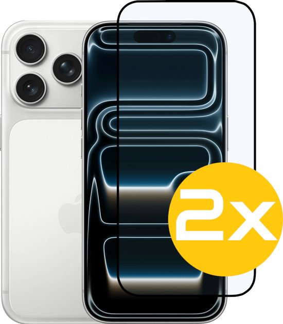 Full Cover Screenprotector Geschikt Voor iPhone 17 Pro Max - Volledige Beschermglas - PREMIUM Tempered Glass - 2 stuks