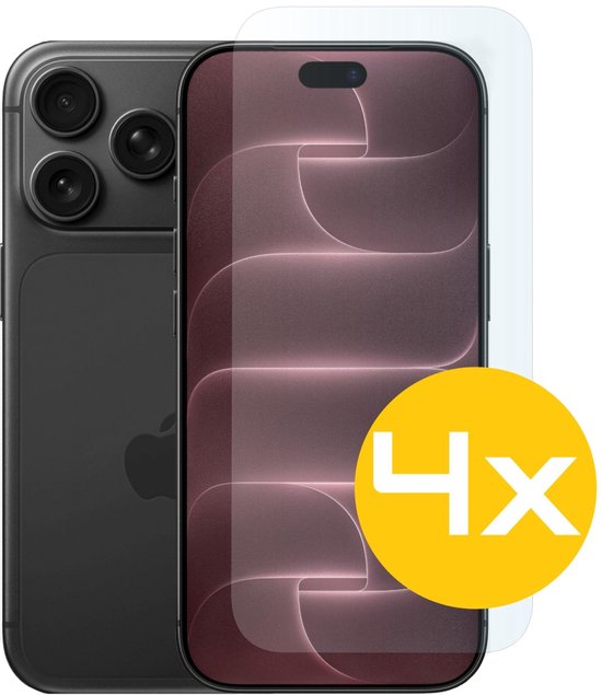 Screenprotector Geschikt Voor iPhone 18 Pro Max - Glasplaat - Tempered Glass - 4 Stuks