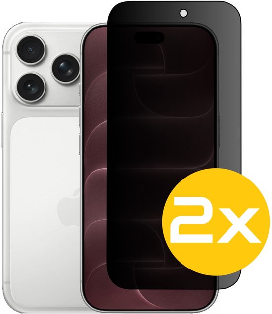 Privacy Screenprotector Geschikt Voor iPhone 18 Pro - Volledige Beschermglas - 2 Stuks
