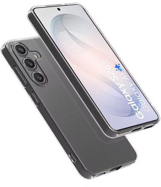 Hoesje en Screenprotector Combi Geschikt Voor Samsung Galaxy S26+ (S26 PLUS) - Transparant Hoesje + 2x Screenprotector