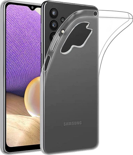 Hoesje en Screenprotector Combi Geschikt Voor Samsung Galaxy A32 5G - Transparant Hoesje + 2x Screenprotector