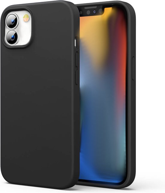 Hoesje en Screenprotector Combi Geschikt Voor iPhone 12 Mini - Zwart Hoesje + Premium Screenprotector