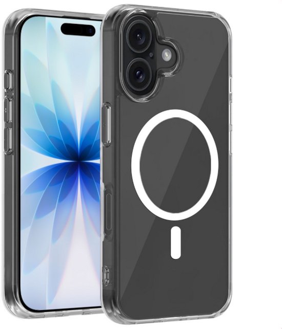 Lennexo Hoesje Geschikt Voor iPhone 17 met Magneet Ring - Siliconen Hoesje Voor Draadloos Opladen en Geschikt voor Magsafe