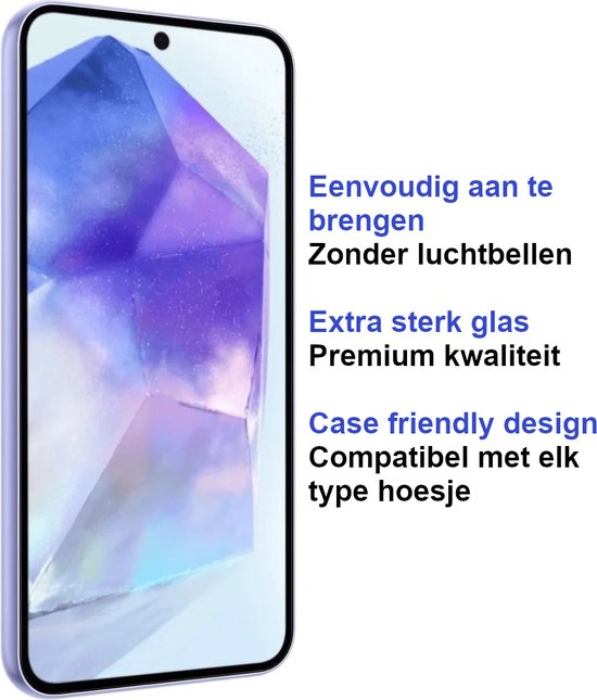 Premium Screenprotector Geschikt Voor Samsung A55 - Gehard Glas - 2 Stuks
