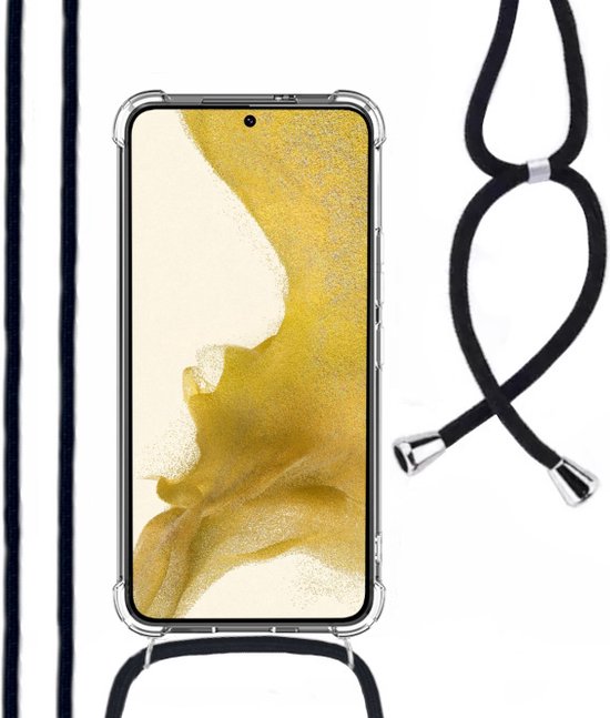Hoesje Met Koord Geschikt Voor Samsung S22 - Lennexo Shockproof Hoesje Transparant Met Koord