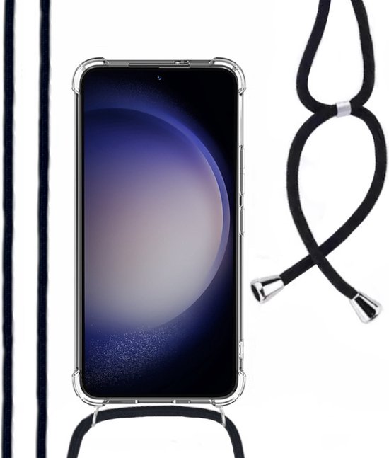 Hoesje Met Koord Geschikt Voor Samsung S23 - Lennexo Shockproof Hoesje Transparant Met Koord
