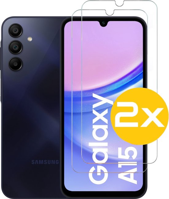 Screenprotector Geschikt Voor Samsung Galaxy A15 - Glasplaat - Tempered Glass - 2 Stuks