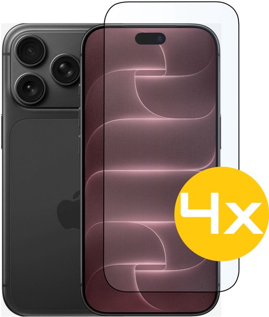 Full Cover Screenprotector Geschikt Voor iPhone 18 Pro Max - Volledige Beschermglas - PREMIUM Tempered Glass - 4 stuks