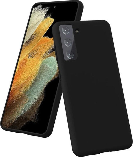 Zwart Hoesje Geschikt Voor Samsung Galaxy S22 - Zwarte Siliconen hoesje - TPU Back Cover Hoes - Zwart