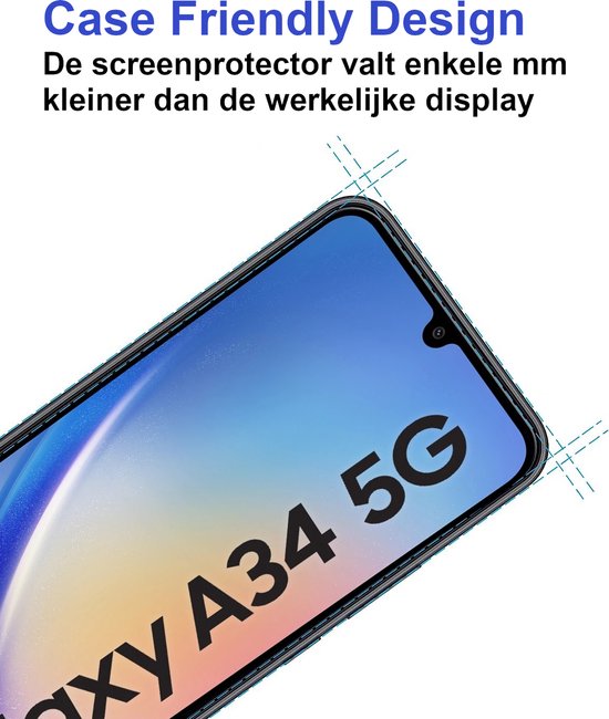 ArmorDrop Transparant Hoesje Inclusief 2x Screenprotector Geschikt Voor Samsung A34