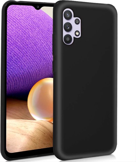 Hoesje en Screenprotector Combi Geschikt Voor Samsung A32 5G - Zwart Hoesje + Premium Screenprotector