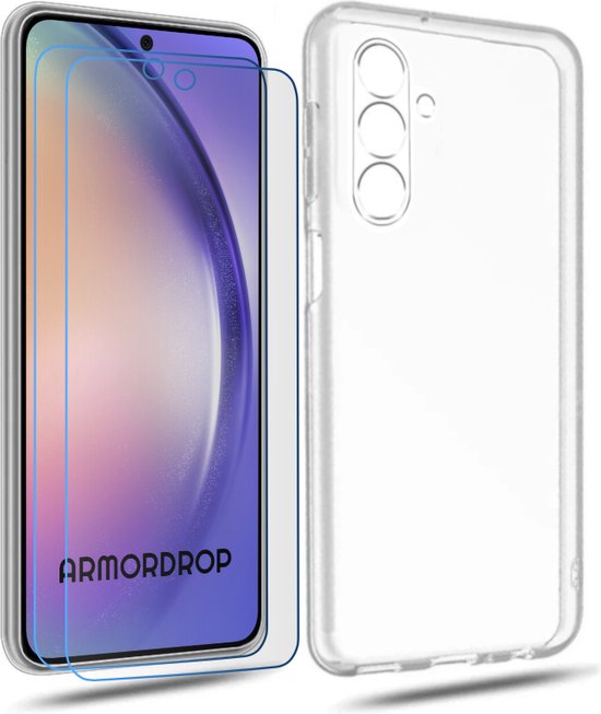 ArmorDrop Transparant Hoesje Inclusief 2x Screenprotector Geschikt Voor Samsung A54
