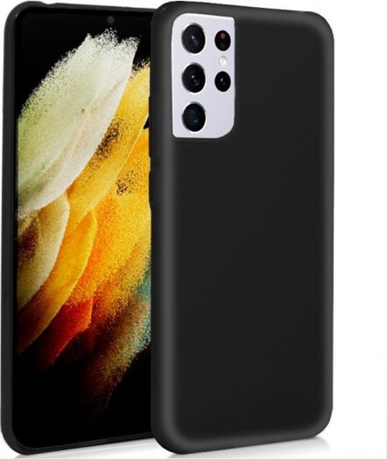 Samsung Galaxy S21 Ultra Hoesje | Zwarte Siliconen hoesje | TPU Back Cover Hoes | Bescherm hoesje Samsung Galaxy S21 Ultra - Zwart