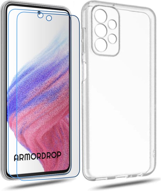 ArmorDrop Transparant Hoesje Inclusief 2x Screenprotector Geschikt Voor Samsung A53
