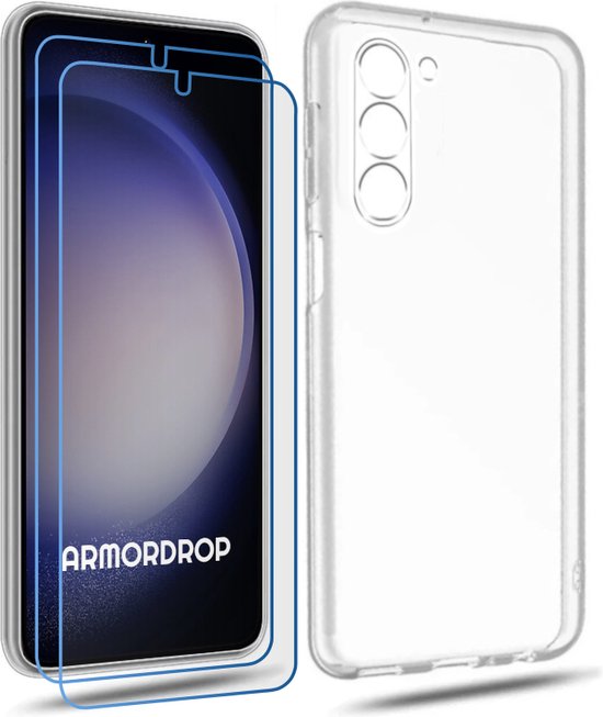 ArmorDrop Transparant Hoesje Inclusief 2x Screenprotector Geschikt Voor Samsung S23