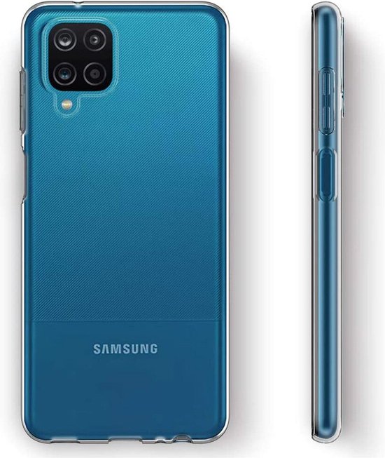 Hoesje en Screenprotector Combi Geschikt Voor Samsung A12 - Transparant Hoesje + Premium screenprotector
