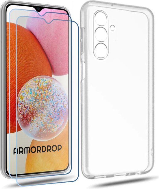 ArmorDrop Transparant Hoesje Inclusief 2x Screenprotector Geschikt Voor Samsung A14