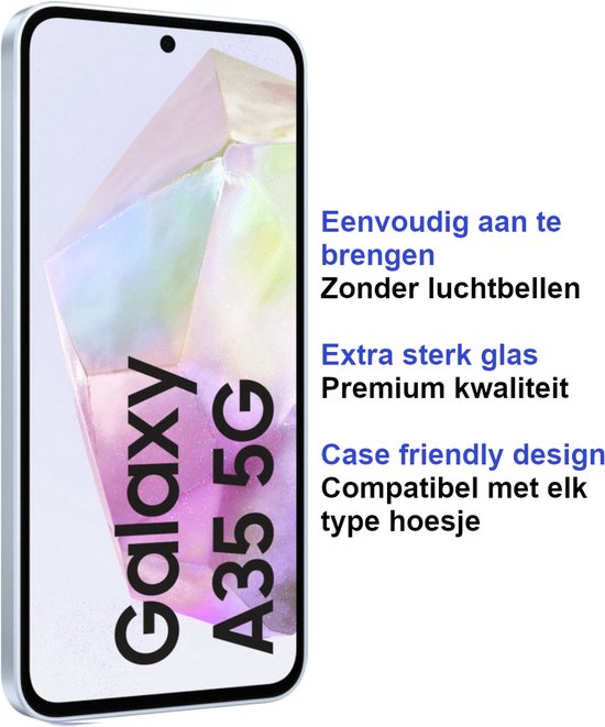 ArmorDrop Full Guard Screenprotector Geschikt Voor Samsung A35 - Gehard Glas - 2 Stuks