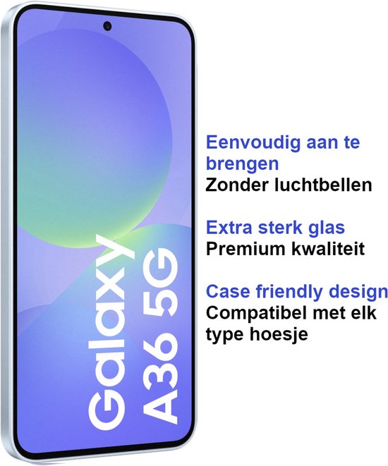 Premium Screenprotector Geschikt Voor Samsung A36 - Gehard Glas - 2 Stuks