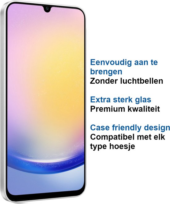 ArmorDrop Full Guard Screenprotector Geschikt Voor Samsung A25 - Gehard Glas - 2 Stuks