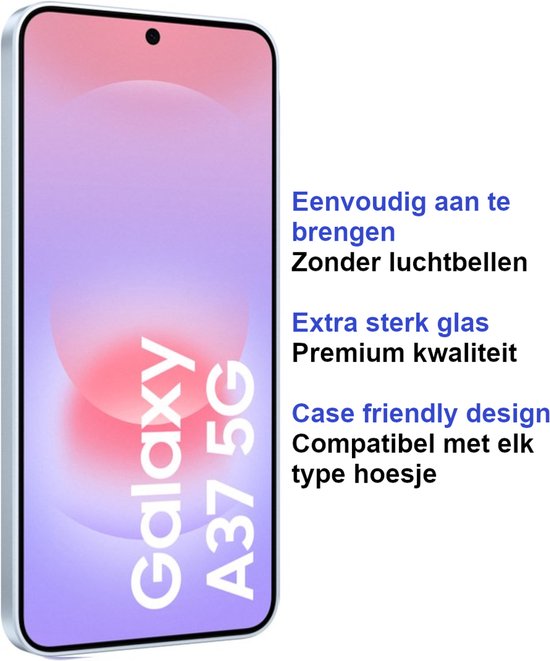 Premium Screenprotector Geschikt Voor Samsung A37 - Gehard Glas - 2 Stuks
