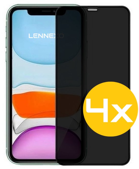 Privacy Screenprotector Geschikt Voor iPhone 11 Pro /X/XS/10 - Volledige Beschermglas - 4 Stuks