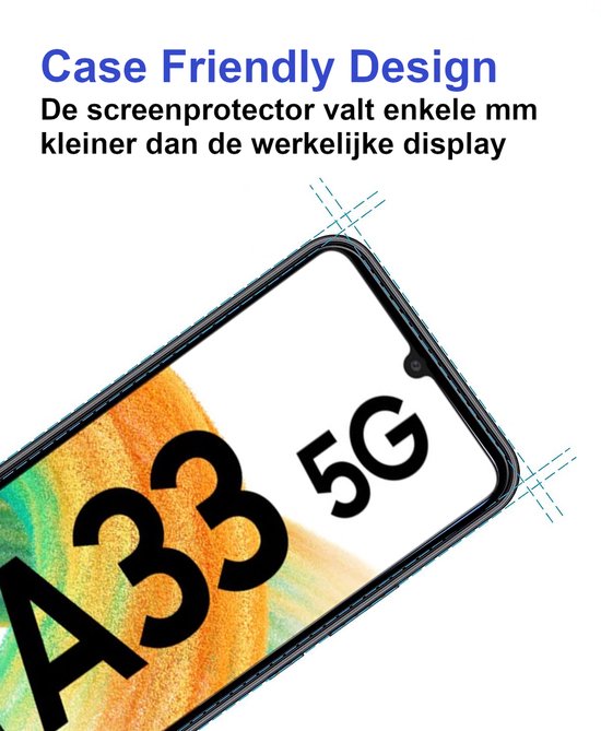 ArmorDrop Full Guard Screenprotector Geschikt Voor Samsung A33 - Gehard Glas - 2 Stuks