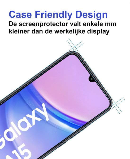 ArmorDrop Full Guard Screenprotector Geschikt Voor Samsung A15 - Gehard Glas - 2 Stuks