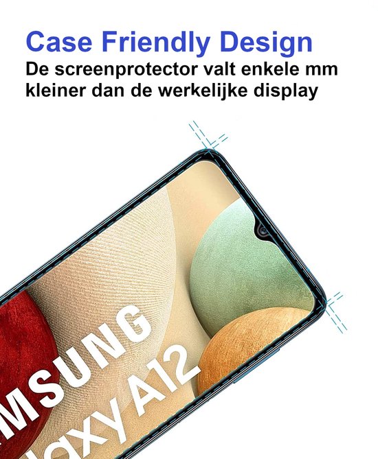 ArmorDrop Full Guard Screenprotector Geschikt Voor Samsung A12 - Gehard Glas - 2 Stuks