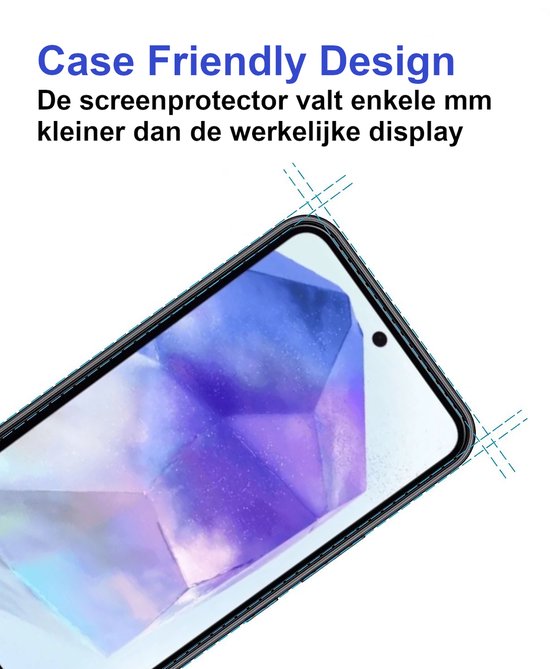 ArmorDrop Full Guard Screenprotector Geschikt Voor Samsung A55 - Gehard Glas - 2 Stuks