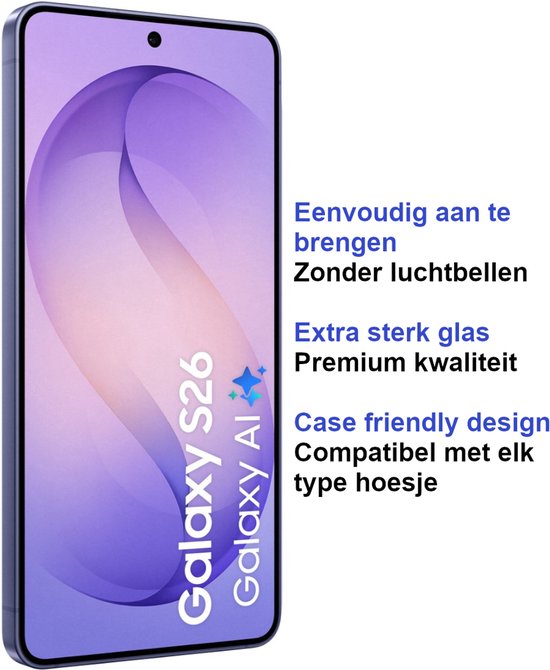 Premium Screenprotector Geschikt Voor Samsung S26 - Gehard Glas - 2 Stuks