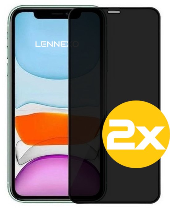 Privacy Screenprotector Geschikt Voor iPhone 11 / XR - Volledige Beschermglas - 2 Stuks
