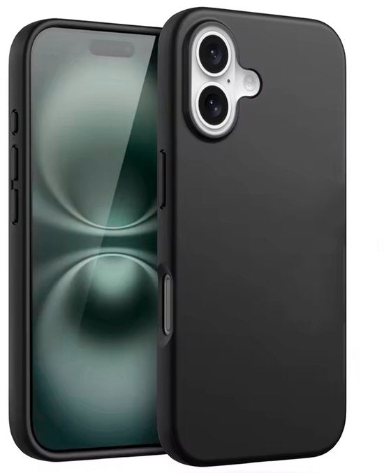 Zwart Hoesje Geschikt Voor iPhone 16 Plus - Zwarte Siliconen hoesje - TPU Back Cover Hoes - Zwart