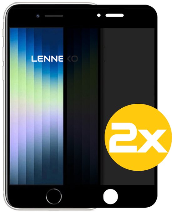 Privacy Screenprotector Geschikt Voor iPhone SE 2022/2020/8/7 - Volledige Beschermglas - 2 Stuks