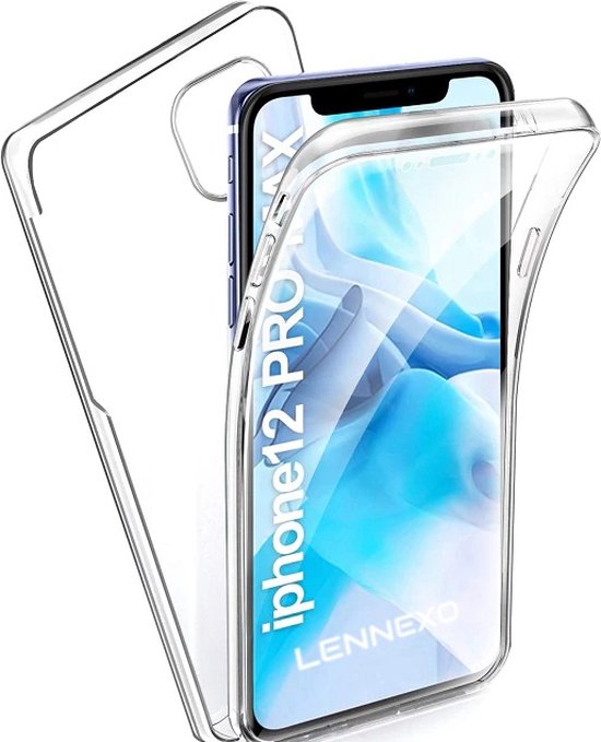 iPhone 12 Pro Max Hoesje | 2 in 1 Siliconen Hoesje 360° Bescherming | TPU Hoesje en Screenprotector iPhone 12 Pro Max in 1