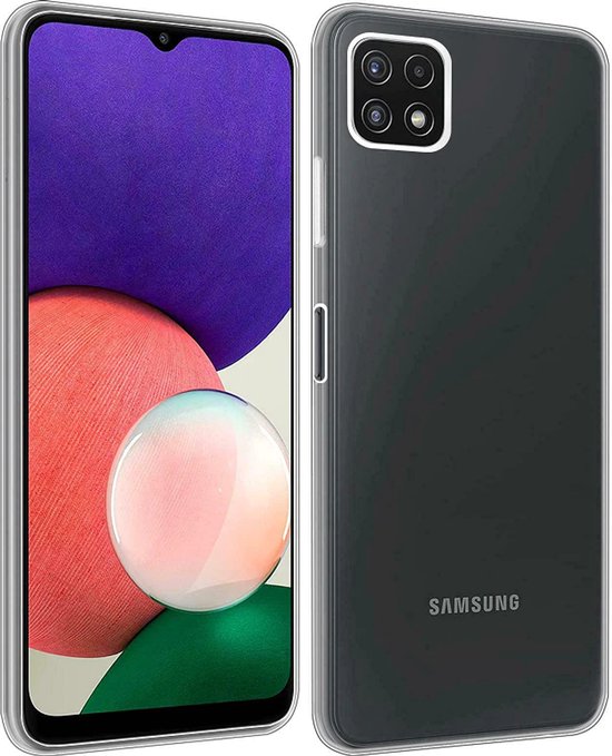 Hoesje en Privacy Screenprotector Combi Geschikt Voor Samsung A22 5G - Transparant Hoesje + Privacy Glas