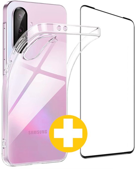 Hoesje en Screenprotector Combi Geschikt Voor Samsung A56 - Transparant Hoesje + Premium Screenprotector
