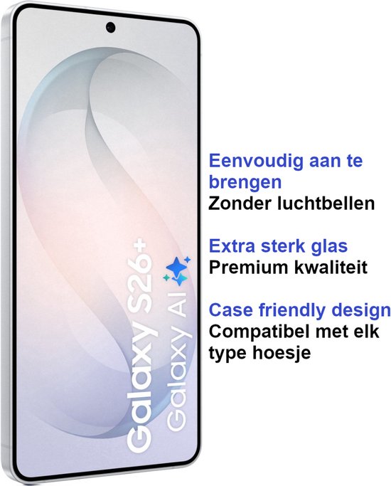 Premium Screenprotector Geschikt Voor Samsung S26+ (S26 PLUS) - Gehard Glas - 2 Stuks
