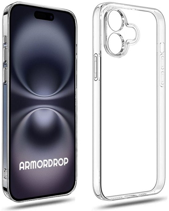 Armordrop Transparant Hoesje Geschikt Voor iPhone 16 Hoesje - Stevige Beschermhoesje