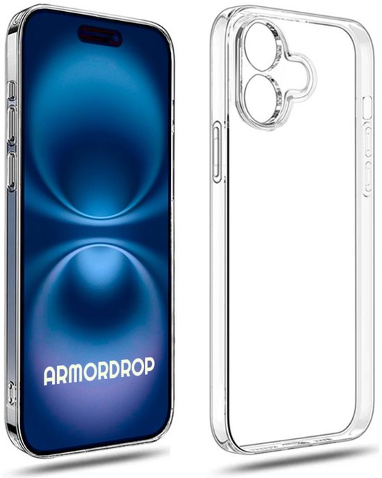 Armordrop Transparant Hoesje Geschikt Voor iPhone 16 Plus Hoesje - Stevige Beschermhoesje