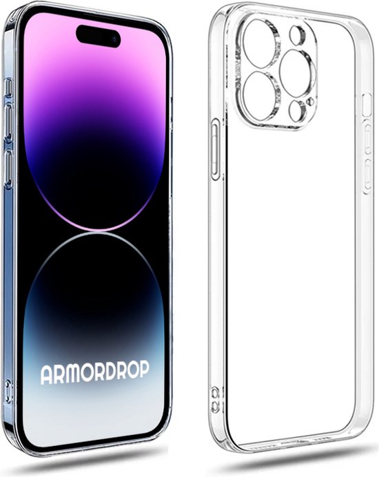 Armordrop Transparant Hoesje Geschikt Voor iPhone 14 Pro Hoesje - Stevige Beschermhoesje