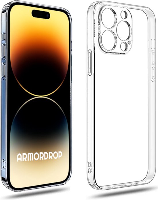 Armordrop Transparant Hoesje Geschikt Voor iPhone 14 Pro Max - Stevige Beschermhoesje