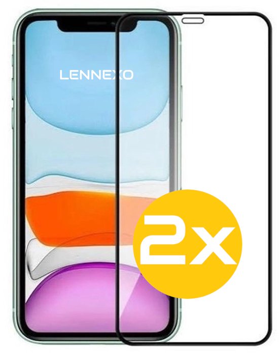 Full Cover Screenprotector Geschikt Voor iPhone 11 - Volledige Beschermglas - PREMIUM Tempered Glass - 2 stuks