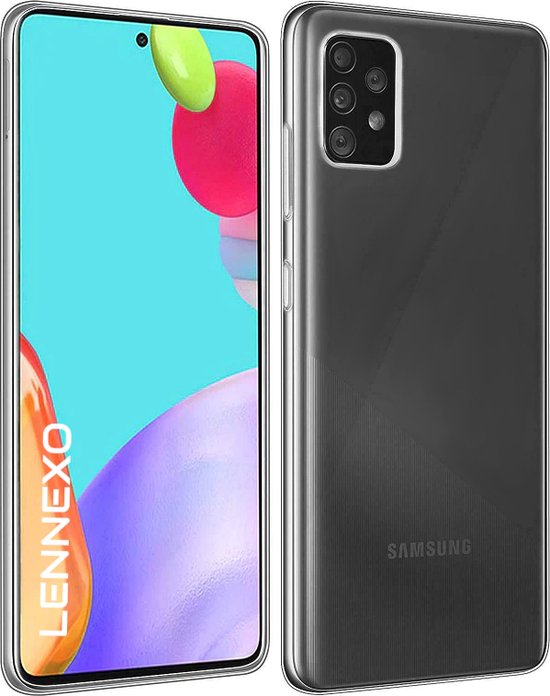 Hoesje en Screenprotector Combi Geschikt Voor Samsung Galaxy A72 - Transparant Hoesje + 2x Screenprotector