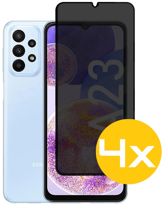 Privacy Screenprotector Geschikt Voor Samsung A23 - Volledige Beschermglas - 4 Stuks
