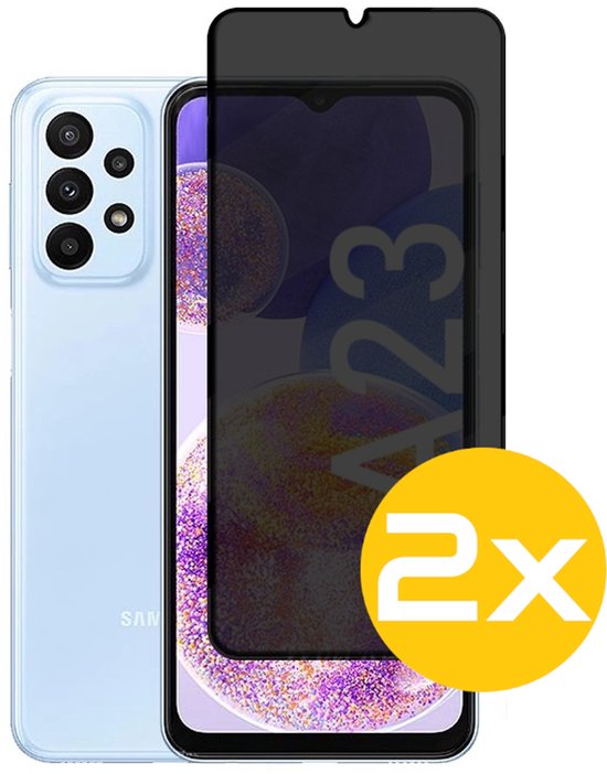 Privacy Screenprotector Geschikt Voor Samsung A23 - Volledige Beschermglas - 2 Stuks
